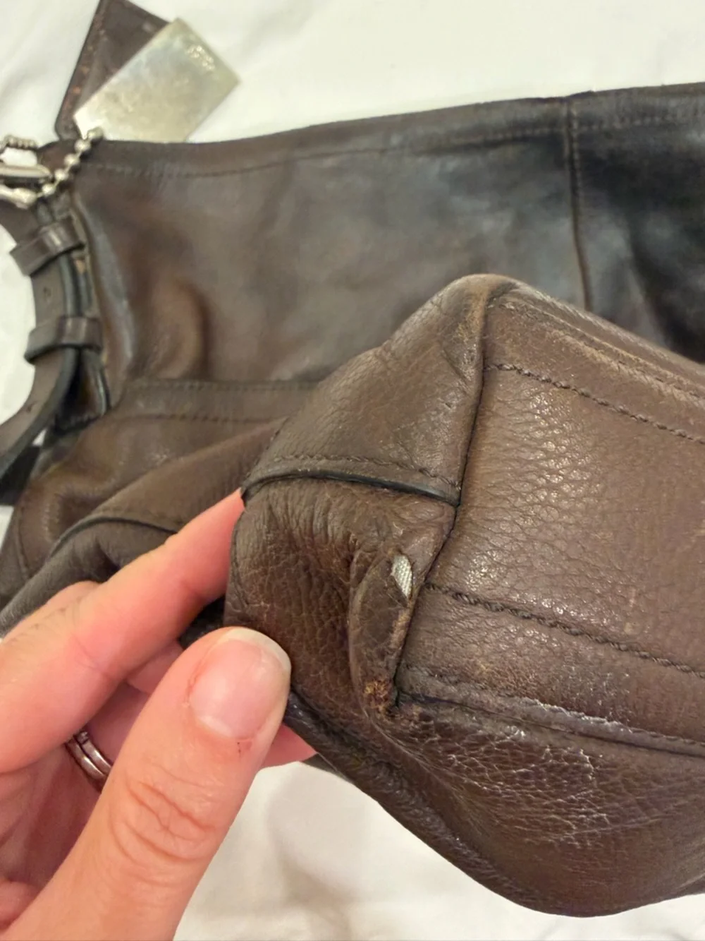 Vintage Coach Hudson Leather Crossbody Messenger Bag - Dark Brown 70308
